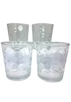 Gibson Home Great Foundations 4-Piece 13 oz. Double Old Fashioned Glass Set, Bubbles Pattern -Fossil store Belk 826