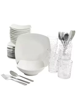 Gibson Home Everyday 48 Piece Kitchen Basics Essentials Combo Set in White