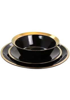 Gibson Home Premier Gold 12 Piece Fine Ceramic Dinnerware Set -Fossil store Belk 868