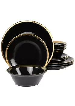 Gibson Home Premier Gold 12 Piece Fine Ceramic Dinnerware Set -Fossil store Belk 871