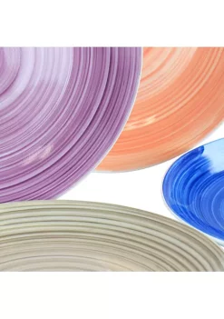 Gibson Home Color Vibes Fine Ceramic 12 Piece Dinnerware Set -Fossil store Belk 876