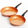 Gibson Home Hummington 2 Piece 10 Inch & 8 Inch Aluminum Frying Pan Set