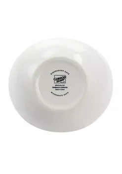 Gibson Home Crenshaw 4 Piece Hand Painted Stoneware 3-Tier Serving Bowl Set with Metal Rack -Fossil store Belk 973